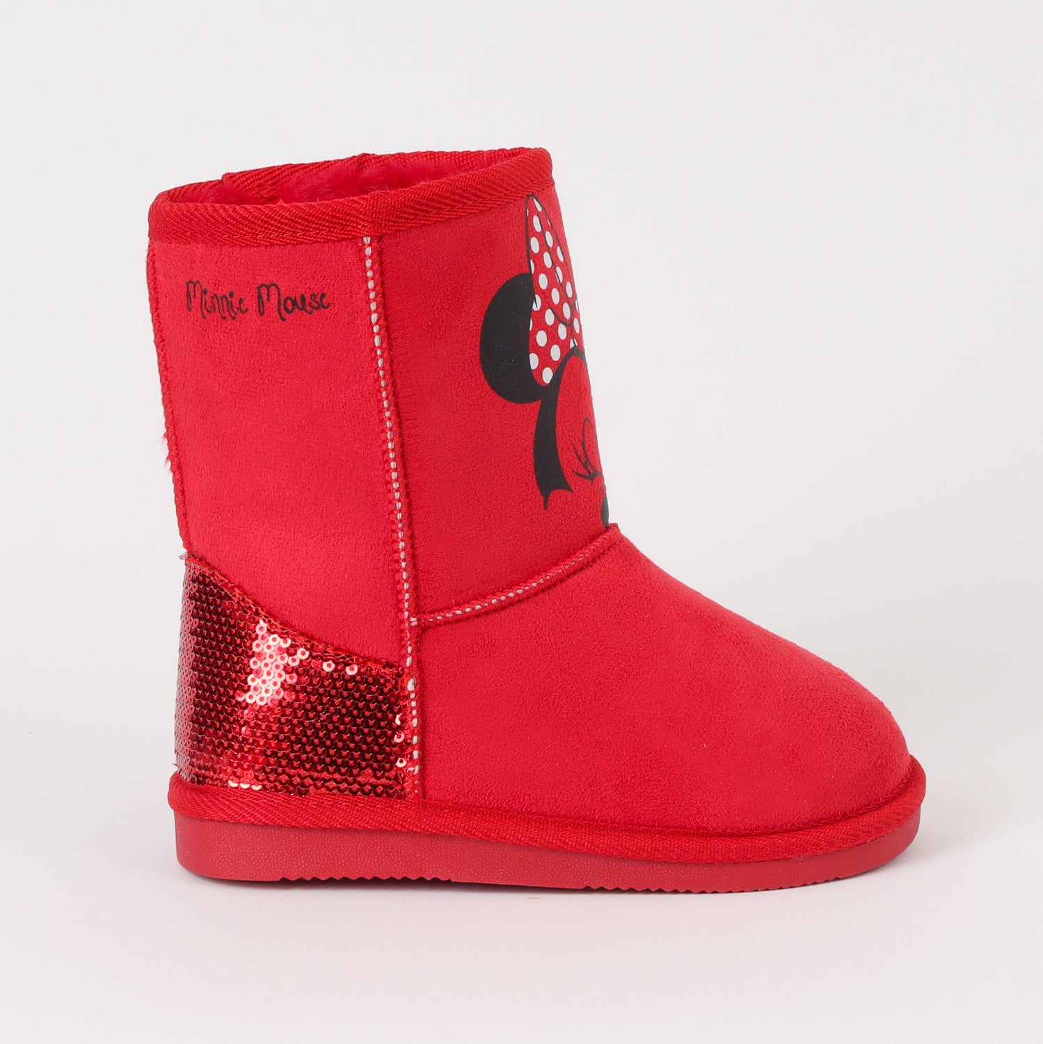 Bota Chiporro Niña Minnie Pestañas Rojo Disney