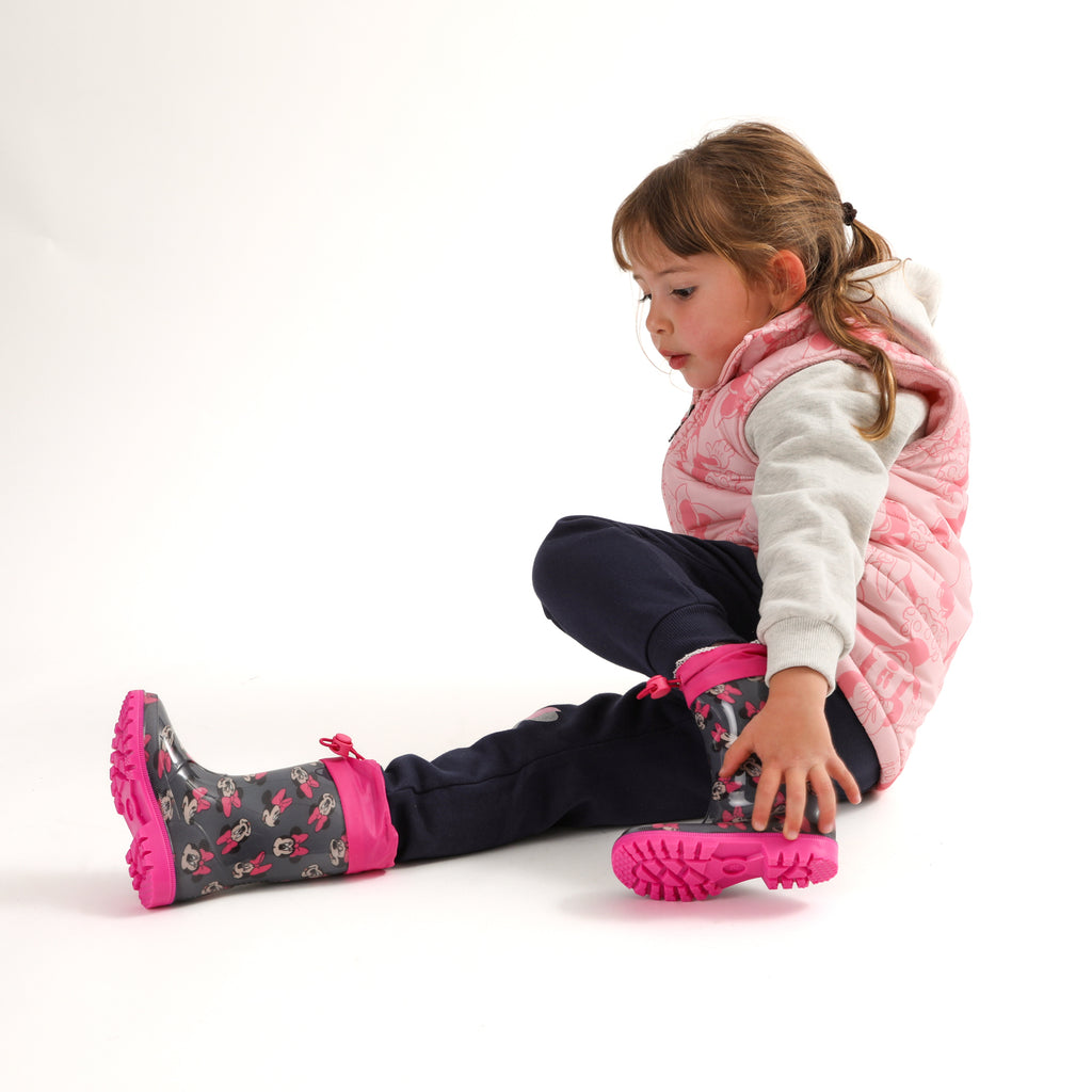 Bota De Agua Con Chiporro Niña Minnie Munch Rosado Disney