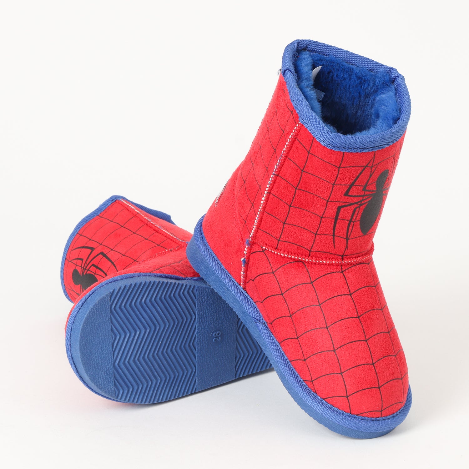 Bota Chiporro Niño Spiderman Peludo Rojo Marvel