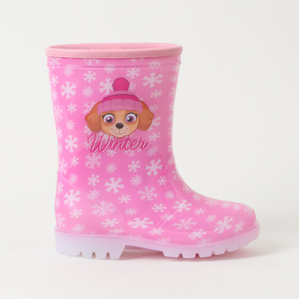 Bota De Agua Con Luces Y Chiporro Niña Rosado Paw Patrol