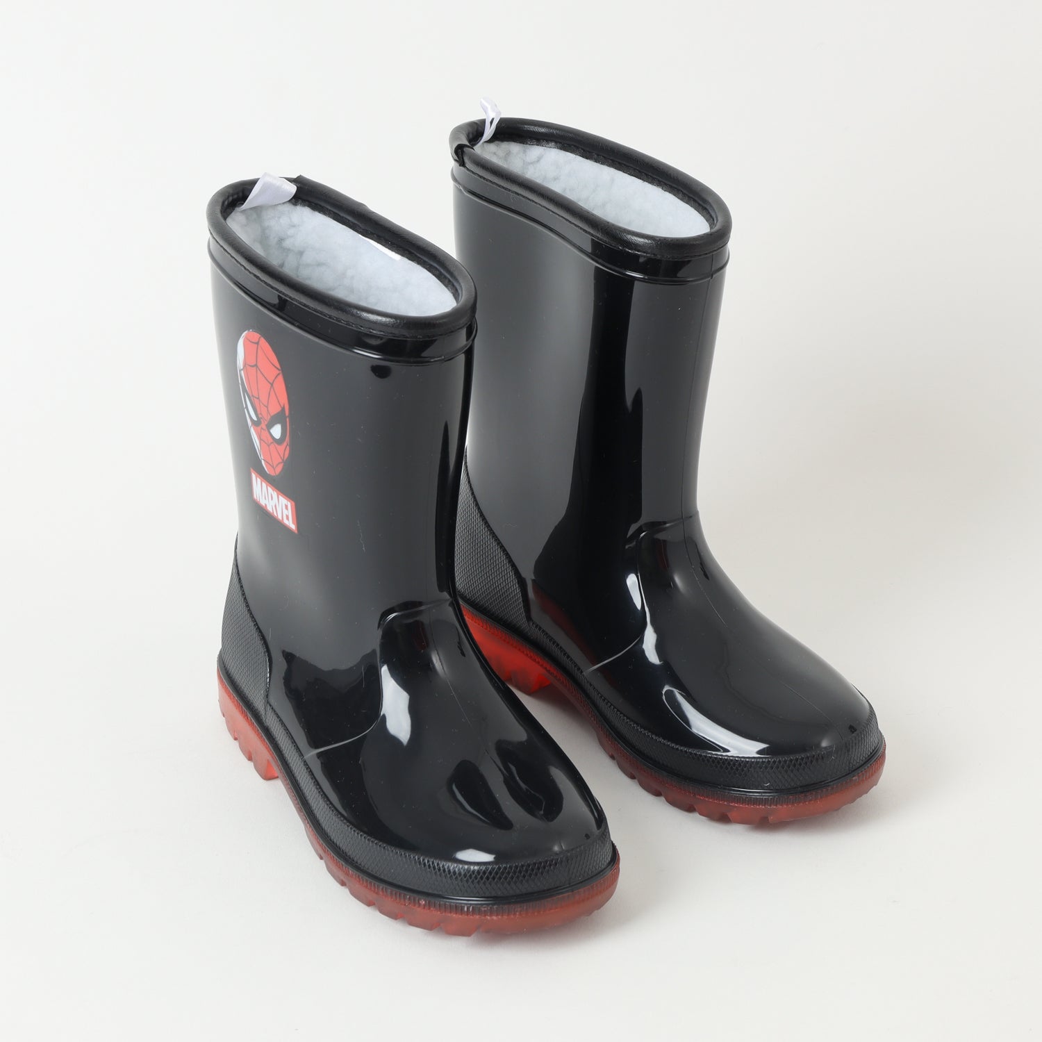 Bota De Agua Con Luces Y Chiporro Niño Spiderman Negro Marvel