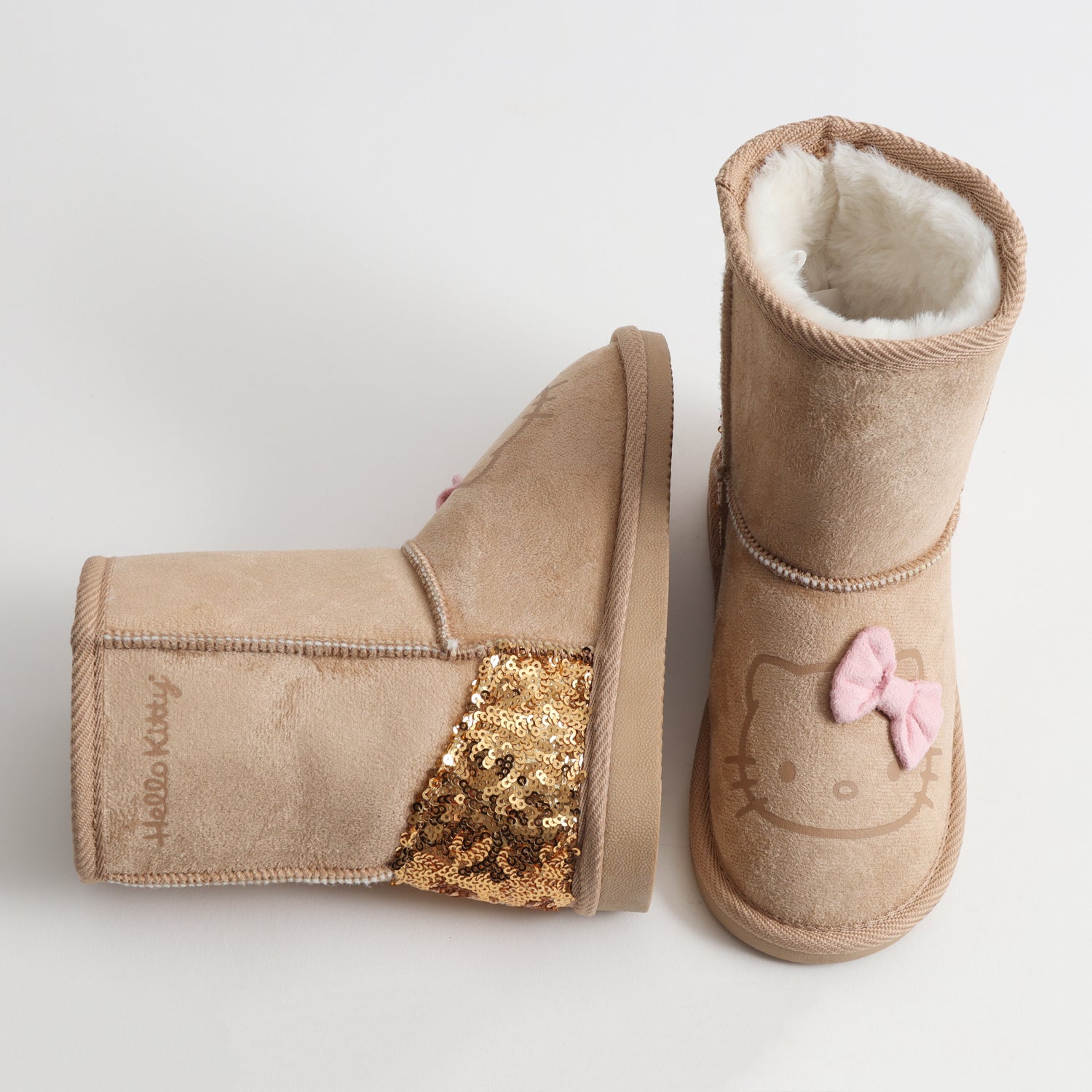 Bota Niña Chiporro Lentejuelas Beige Hello Kitty - Botas y Botines Chile | The Brands Club cl