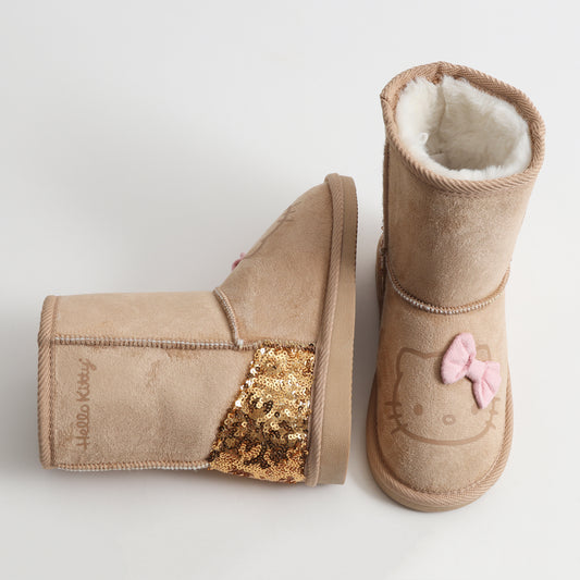 Bota Niña Chiporro Lentejuelas Beige Hello Kitty - Botas y Botines Chile | The Brands Club cl