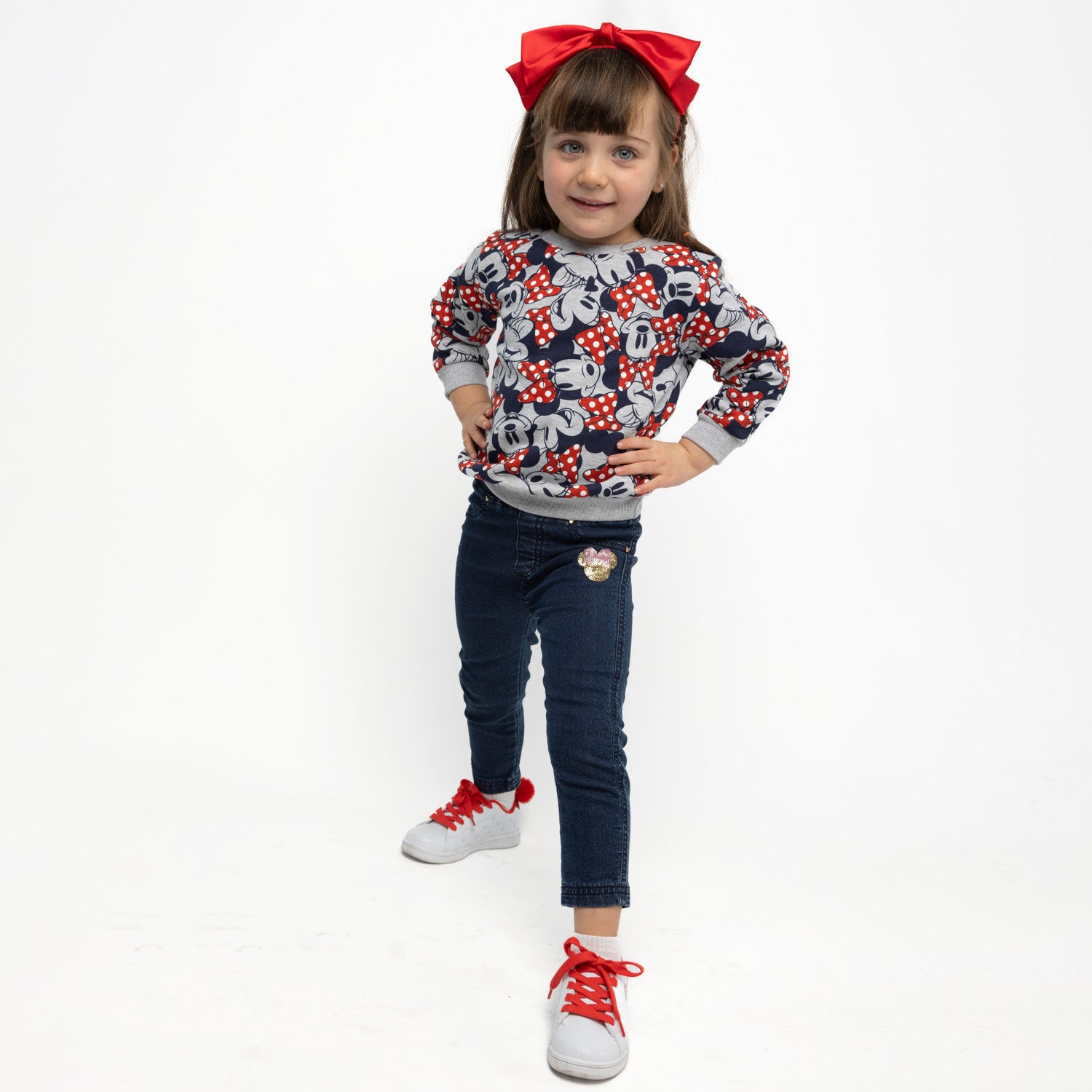 Calza Niña Logo Minnie Denim Disney