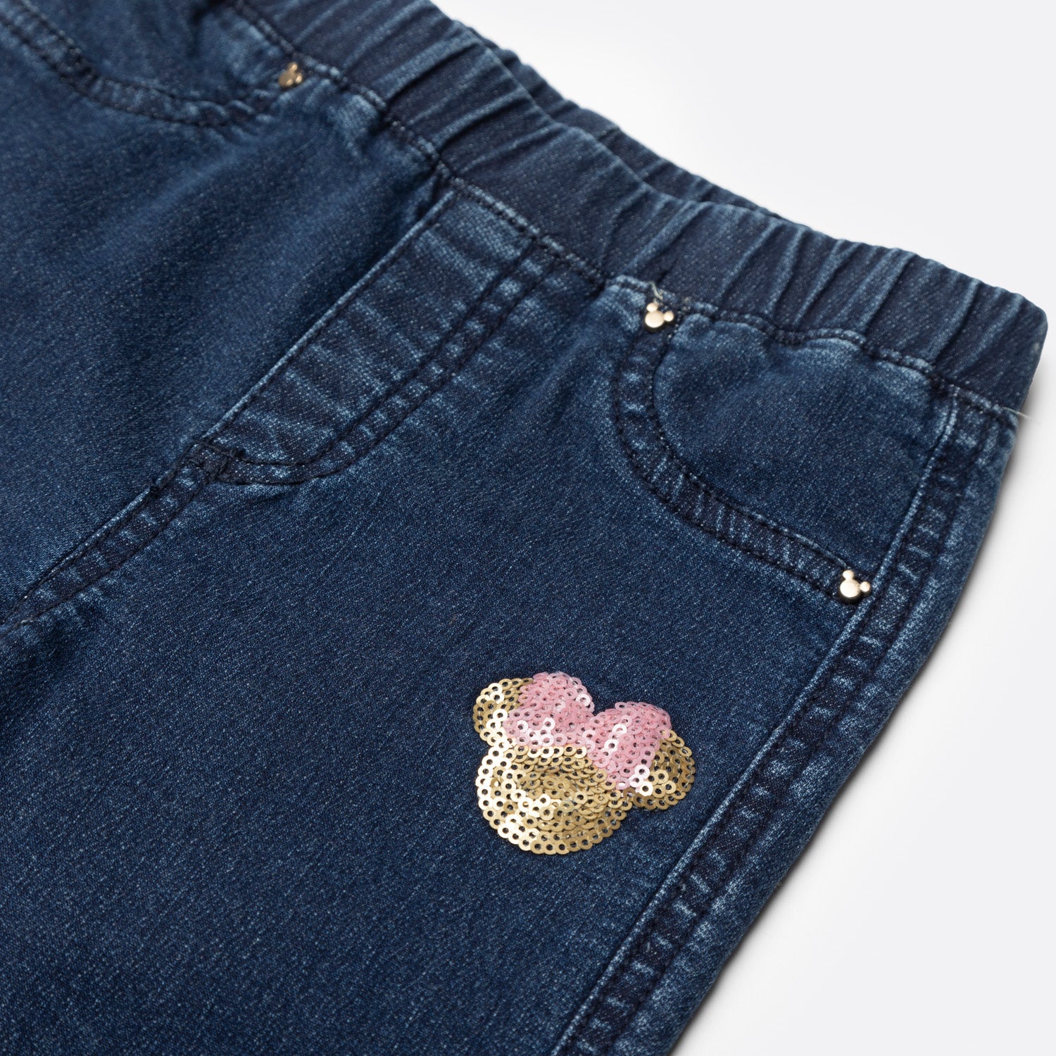 Calza Niña Logo Minnie Denim Disney