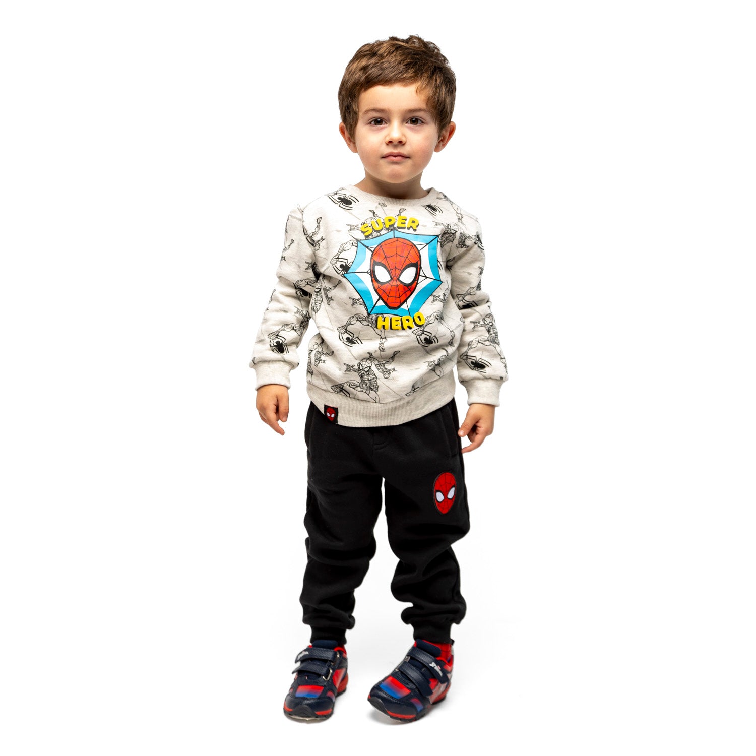Buzo Niño Superhero Spiderman Gris Marvel