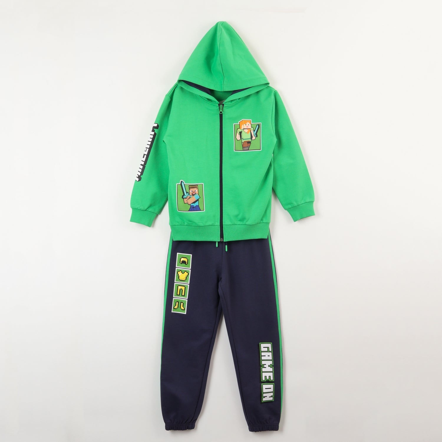 Conjunto Buzo Niño Game On Verde Minecraft