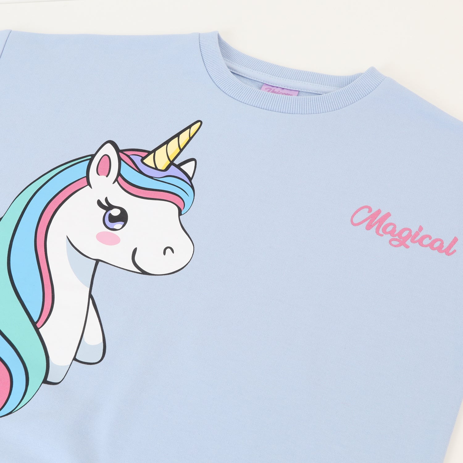 Conjunto Buzo Niña Personaje Celeste Unicornio