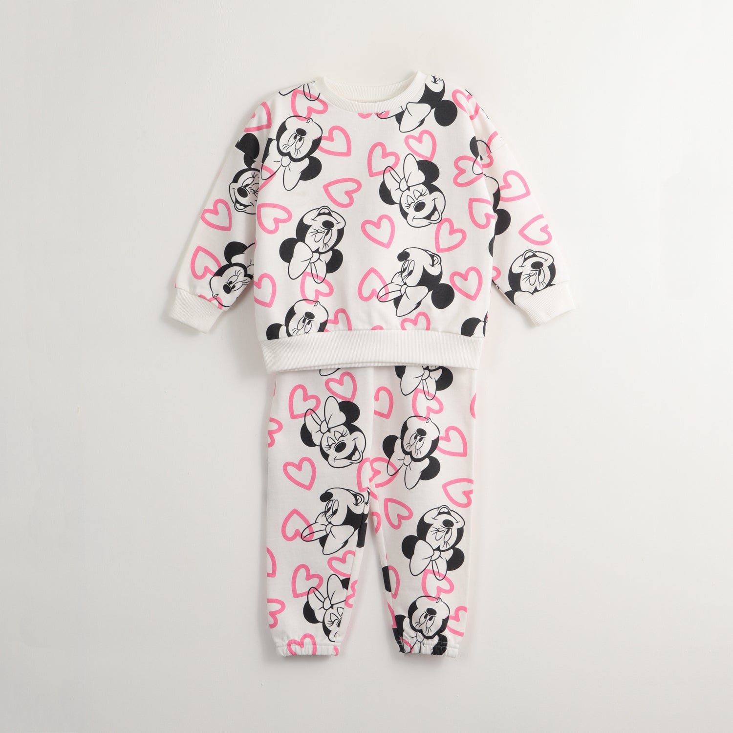 Conjunto Buzo Niña Minnie Full Of Hearts Blanco Disney