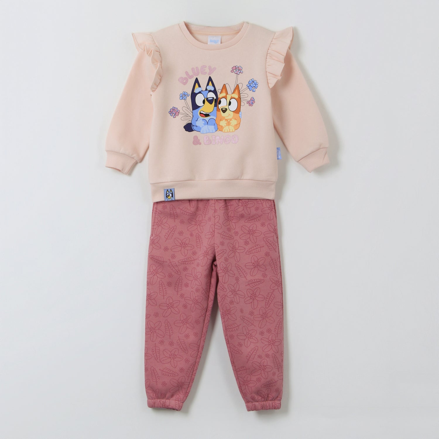 Conjunto Buzo Niña Vuelos Flores Rosado Bingo & Bluey - Buzos Chile | The Brands Club cl