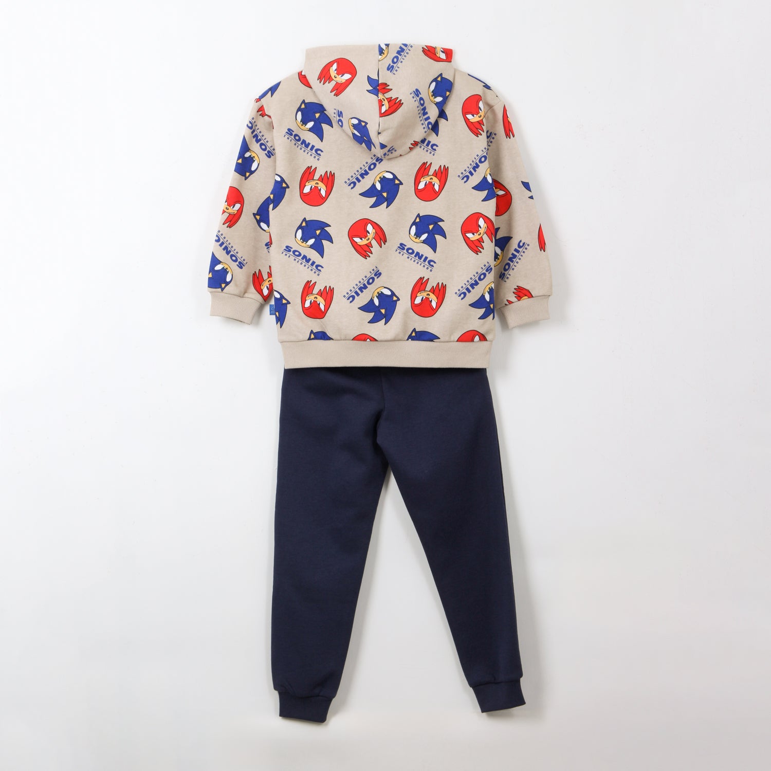 Conjunto Buzo Niño Full Print Sonic & Nuckles Beige Sonic - Buzos Chile | The Brands Club cl