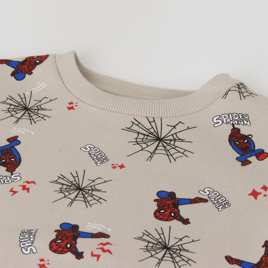 Conjunto Buzo Niño Full Print Spiderman Beige Marvel - Buzos Chile | The Brands Club cl