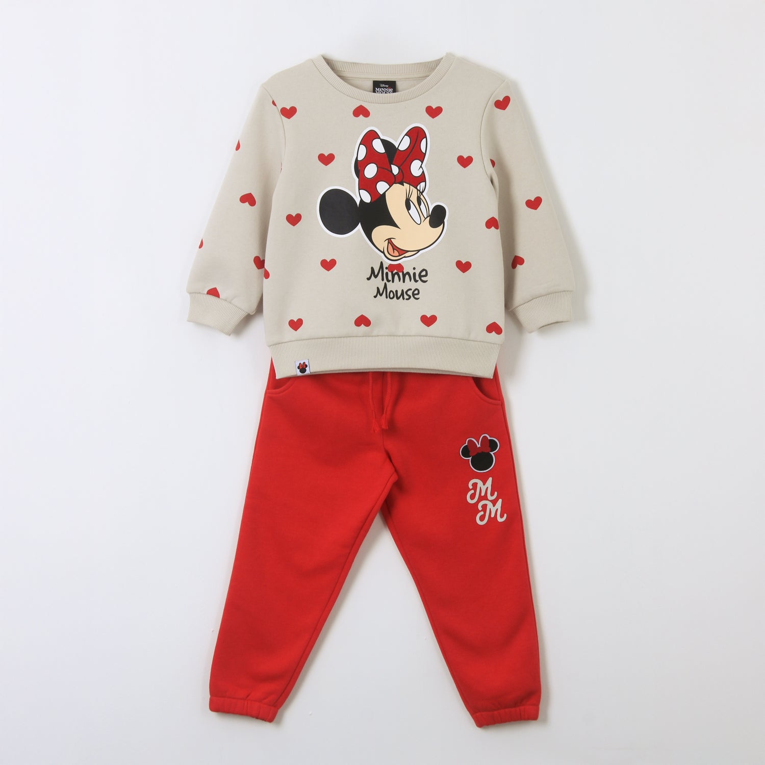 Conjunto Buzo Niña Print Corazones Minnie Blanco Disney - Buzos Chile | The Brands Club cl
