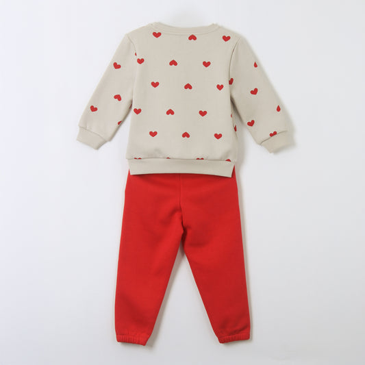 Conjunto Buzo Niña Print Corazones Minnie Blanco Disney - Buzos Chile | The Brands Club cl