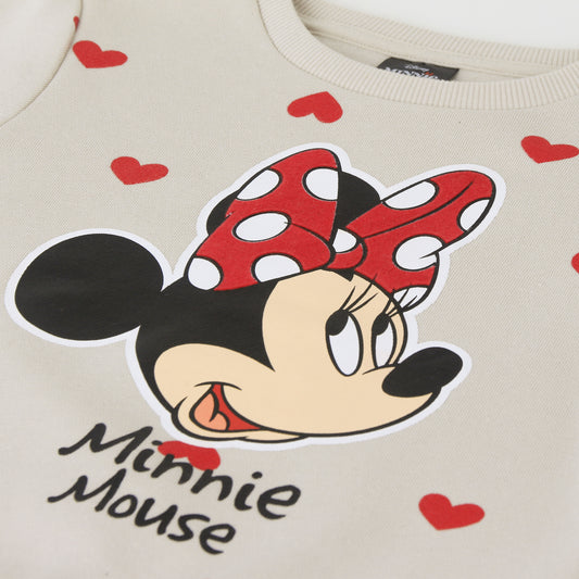 Conjunto Buzo Niña Print Corazones Minnie Blanco Disney - Buzos Chile | The Brands Club cl