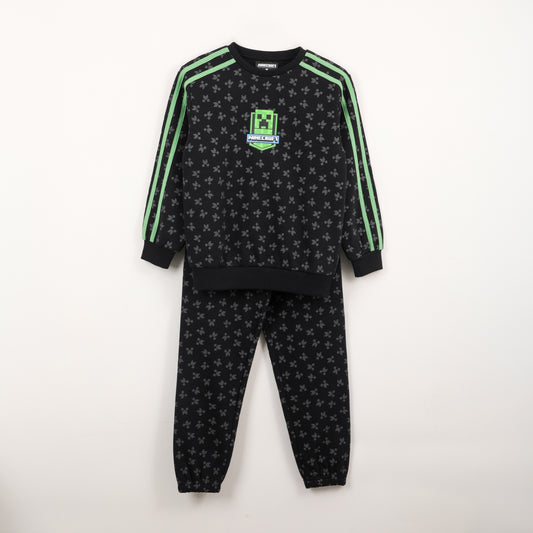 Conjunto Buzo Niño Full Print Creeper Face Negro Minecraft - Conjuntos Chile | The Brands Club cl