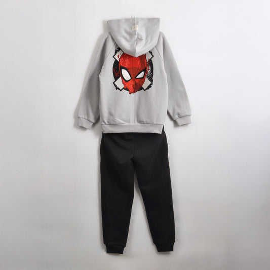Conjunto Buzo Niño Hoodie Back Print Spiderman Gris Marvel - Conjuntos Chile | The Brands Club cl