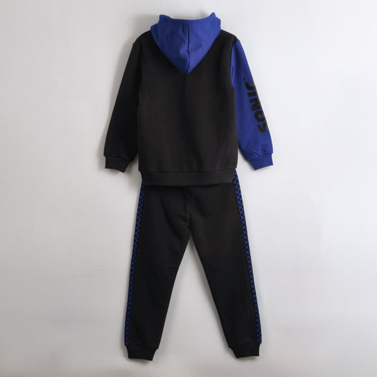 Conjunto Buzo Niño Hoodie Gotta Go Fast Negro Sonic - Conjuntos Chile | The Brands Club cl