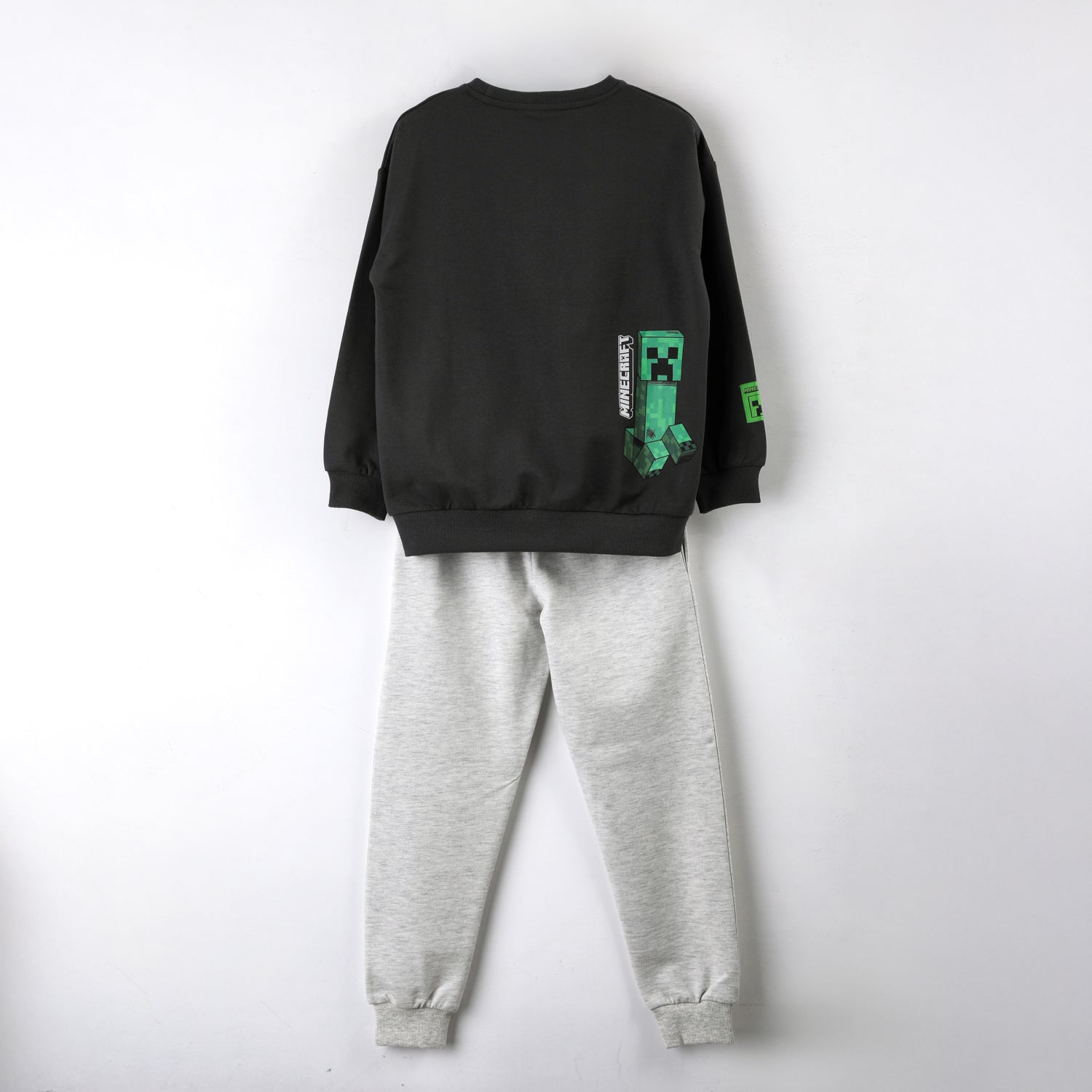 Conjunto Buzo Niño Built Create Explore Gris Minecraft