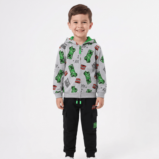 Conjunto Buzo Niño Minecraft Full Print Gris - Buzos Chile | The Brands Club cl