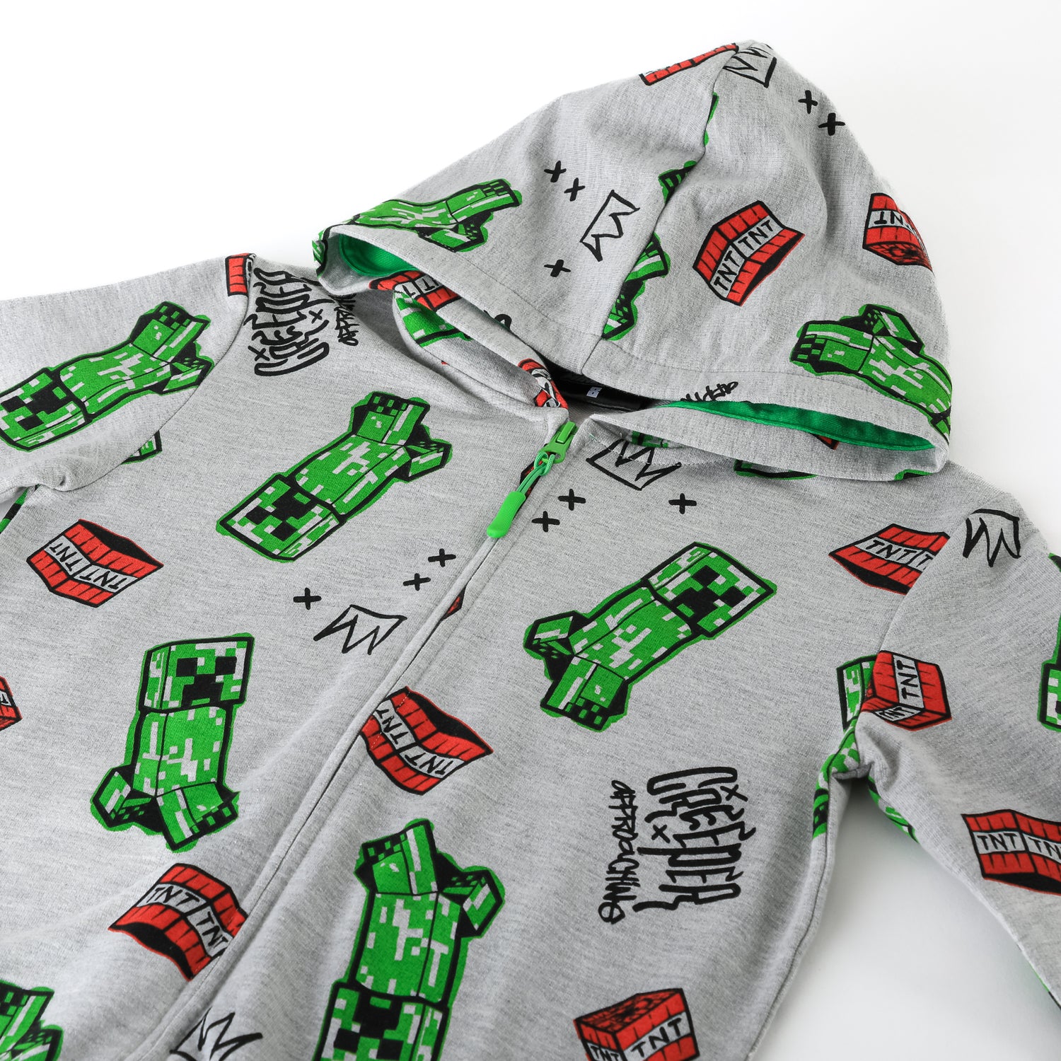 Conjunto Buzo Niño Full Print Gris Minecraft