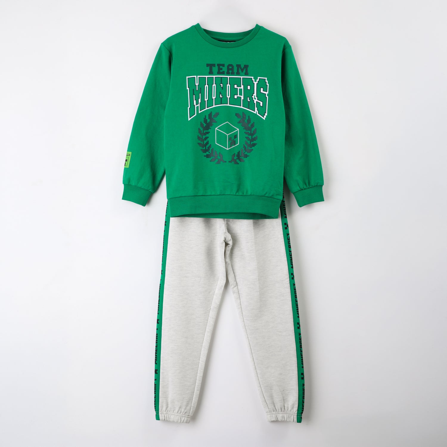 Conjunto Buzo Niño Miners Verde Minecraft