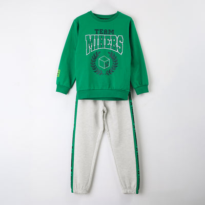 Conjunto Buzo Niño Minecraft Miners Verde