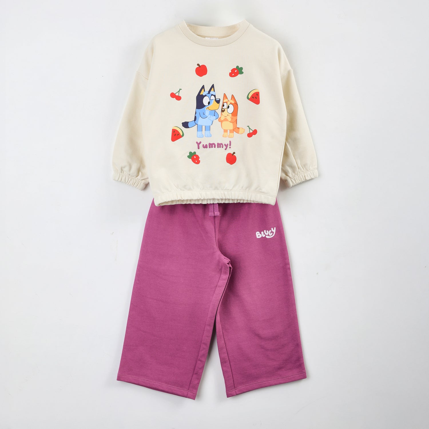 Conjunto Buzo Niña Frutillas Blanco Bluey