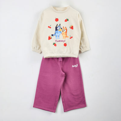 Conjunto Buzo Niña Bluey Frutillas Blanco
