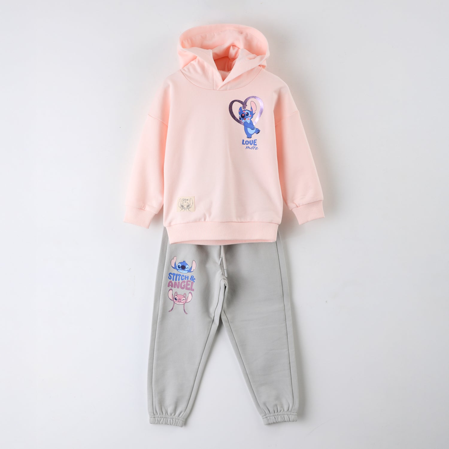 Conjunto Buzo Niña Stitch & Angel Rosado Disney