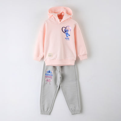 Conjunto Buzo Niña Stitch & Angel Disney Rosado