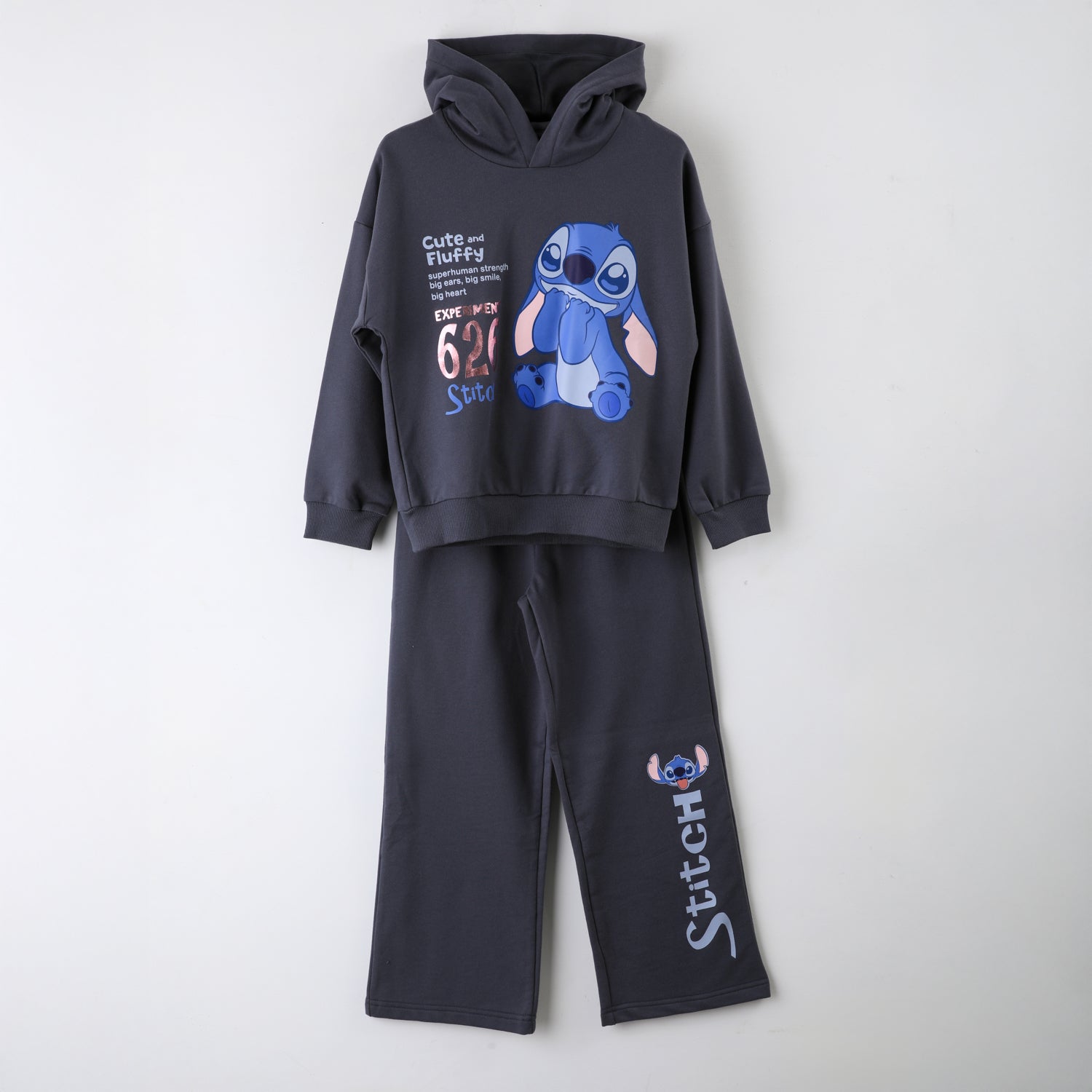 Conjunto Buzo Niña Stitch Gris Disney