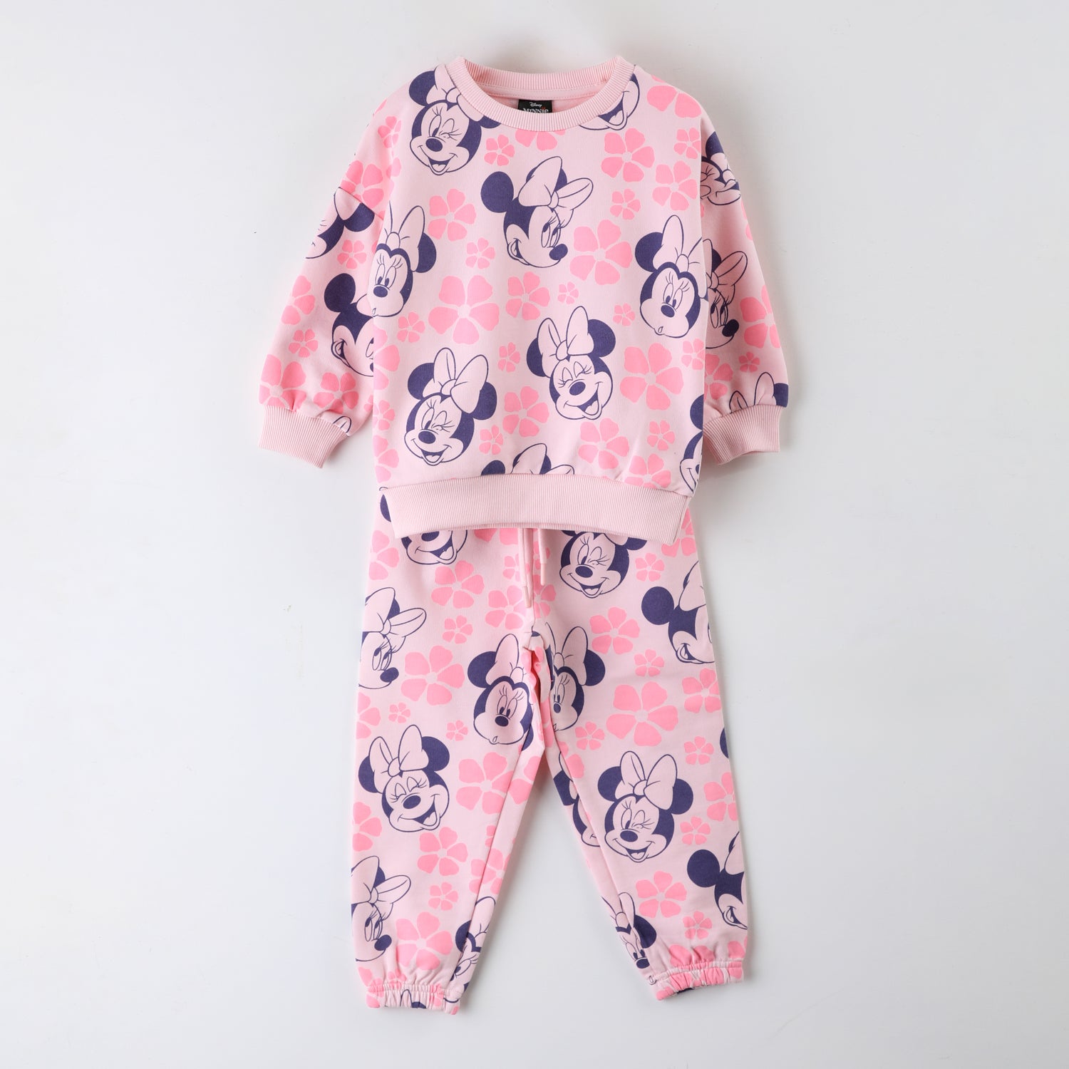 Conjunto Buzo Niña Full Print Flores Minnie Rosado Disney