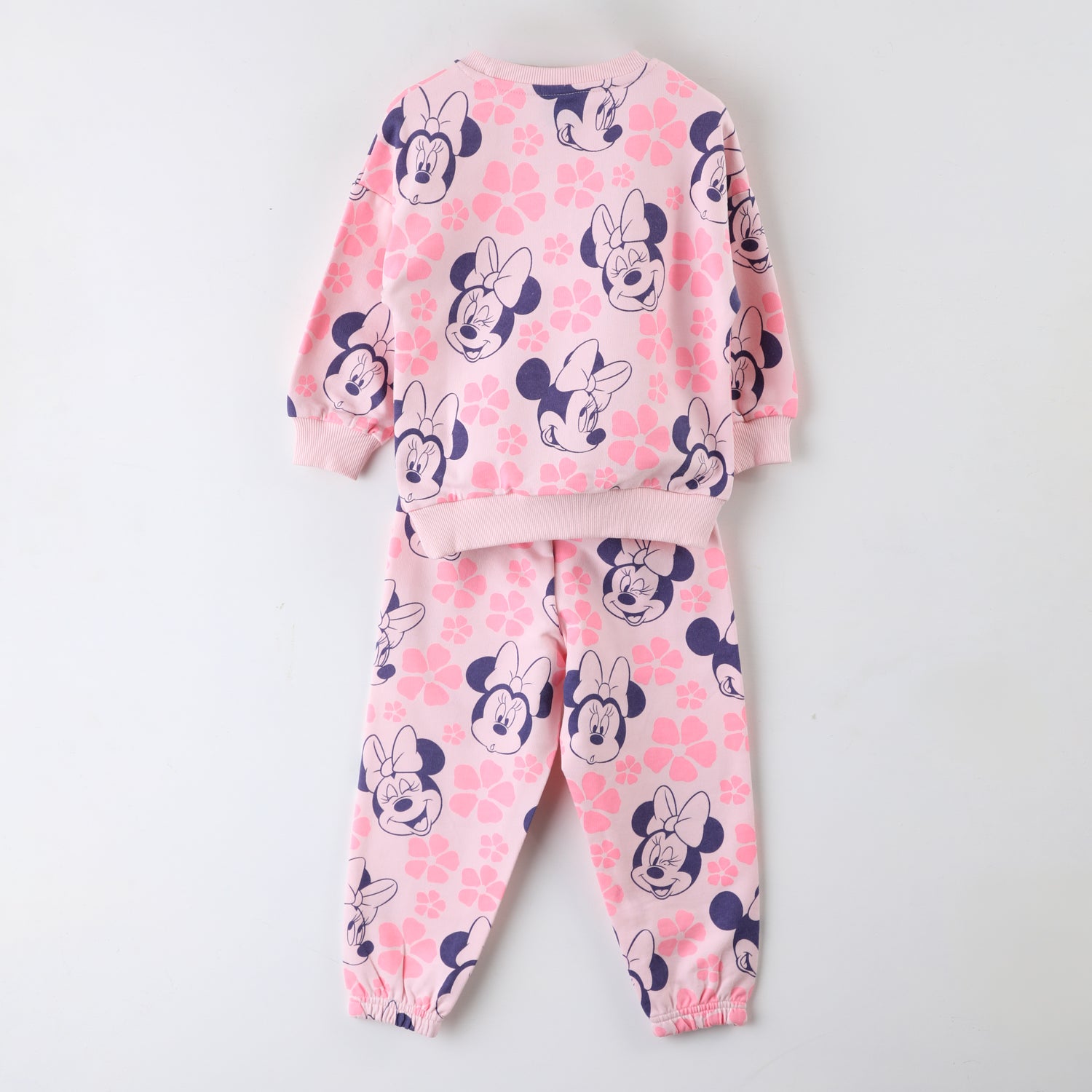 Conjunto Buzo Niña Full Print Flores Minnie Rosado Disney