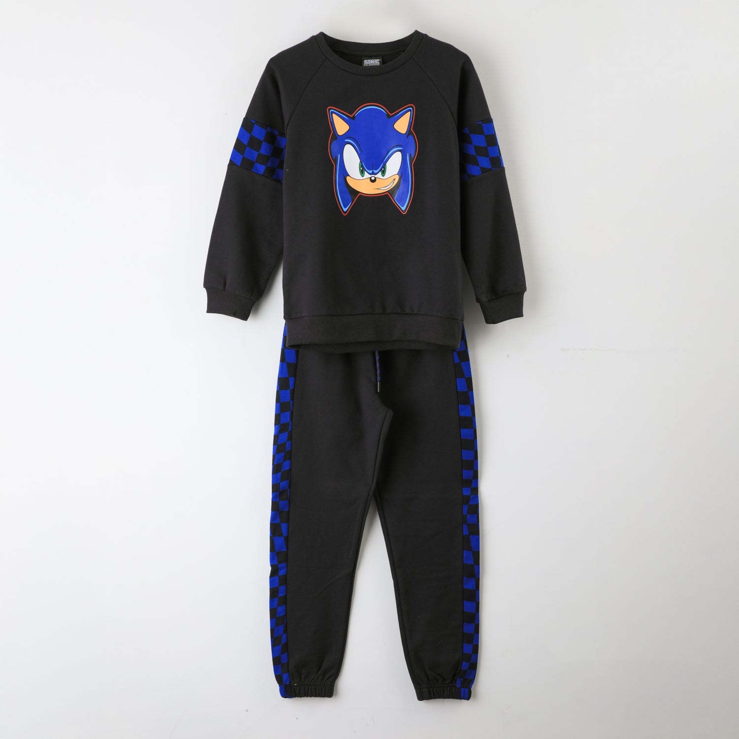 Conjunto Buzo Niño Ajedrez Negro Sonic