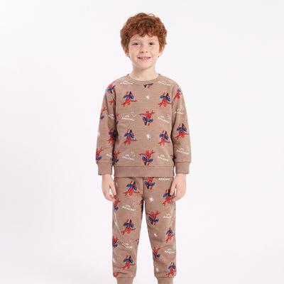 Conjunto Buzo Niño Full Print Spiderman Beige Marvel