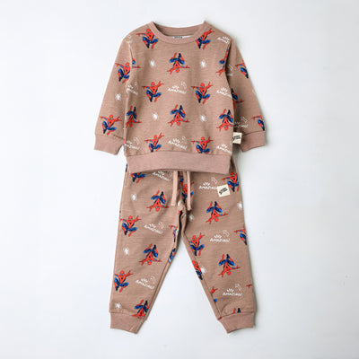 Conjunto Buzo Niño Full Print Spiderman Rosado Marvel