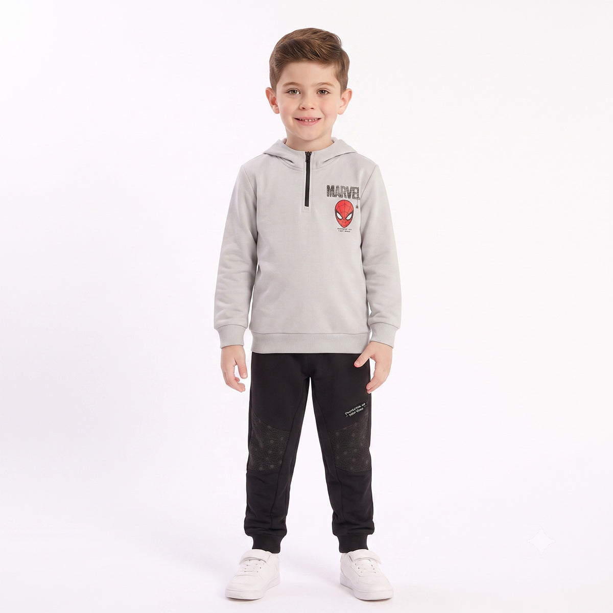 Conjunto Buzo Niño Spiderman Half Zipper Gris Marvel - Buzos Chile | The Brands Club cl