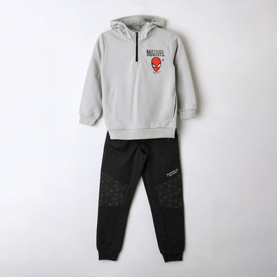 Conjunto Buzo Niño Poleron Half Zipper Gris Marvel
