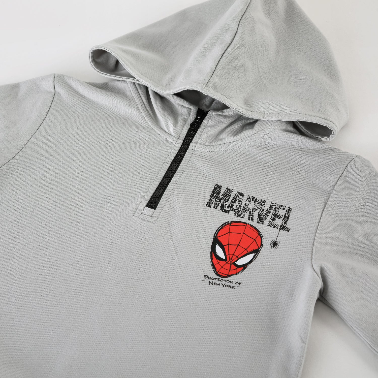Conjunto Buzo Niño Poleron Half Zipper Gris Marvel