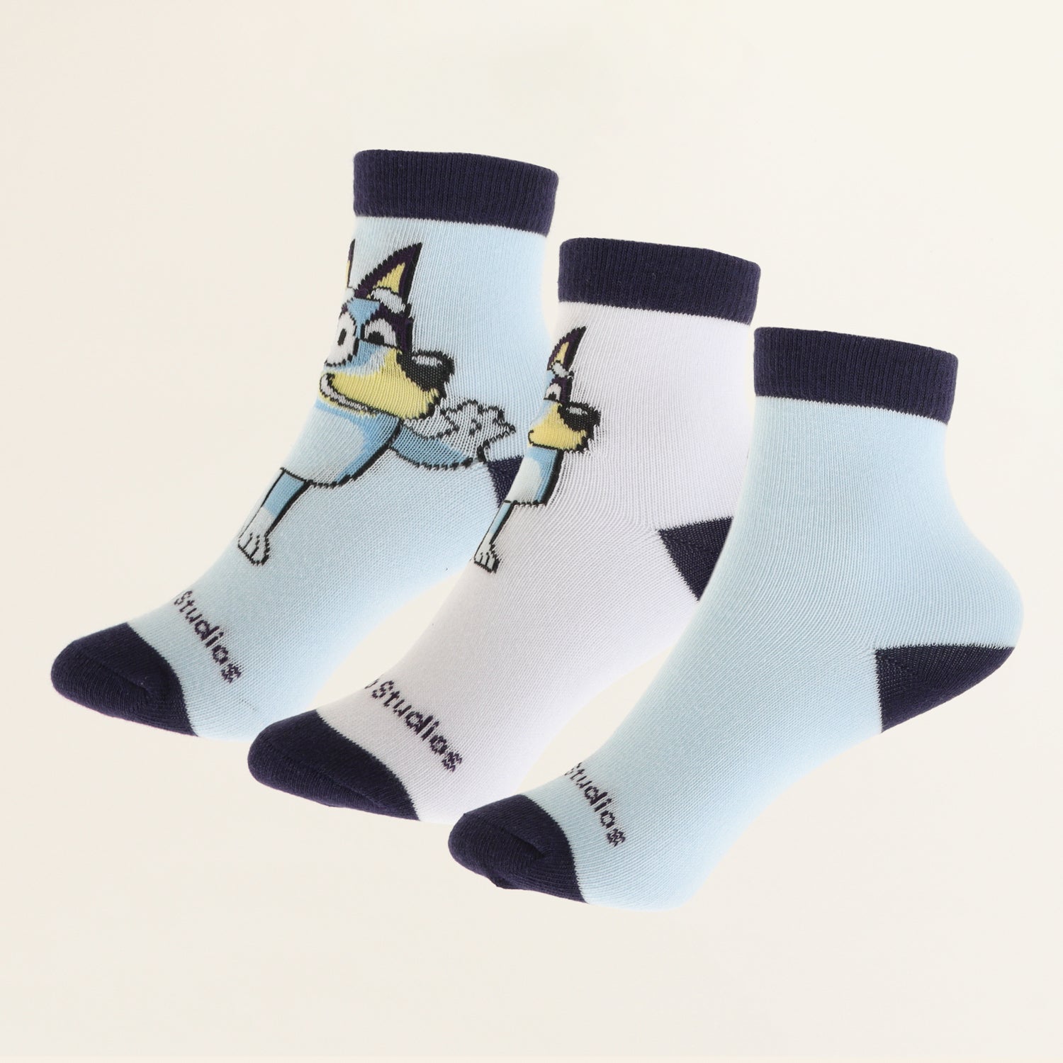 Tripack Calcetines Niño Celeste Personaje Bluey