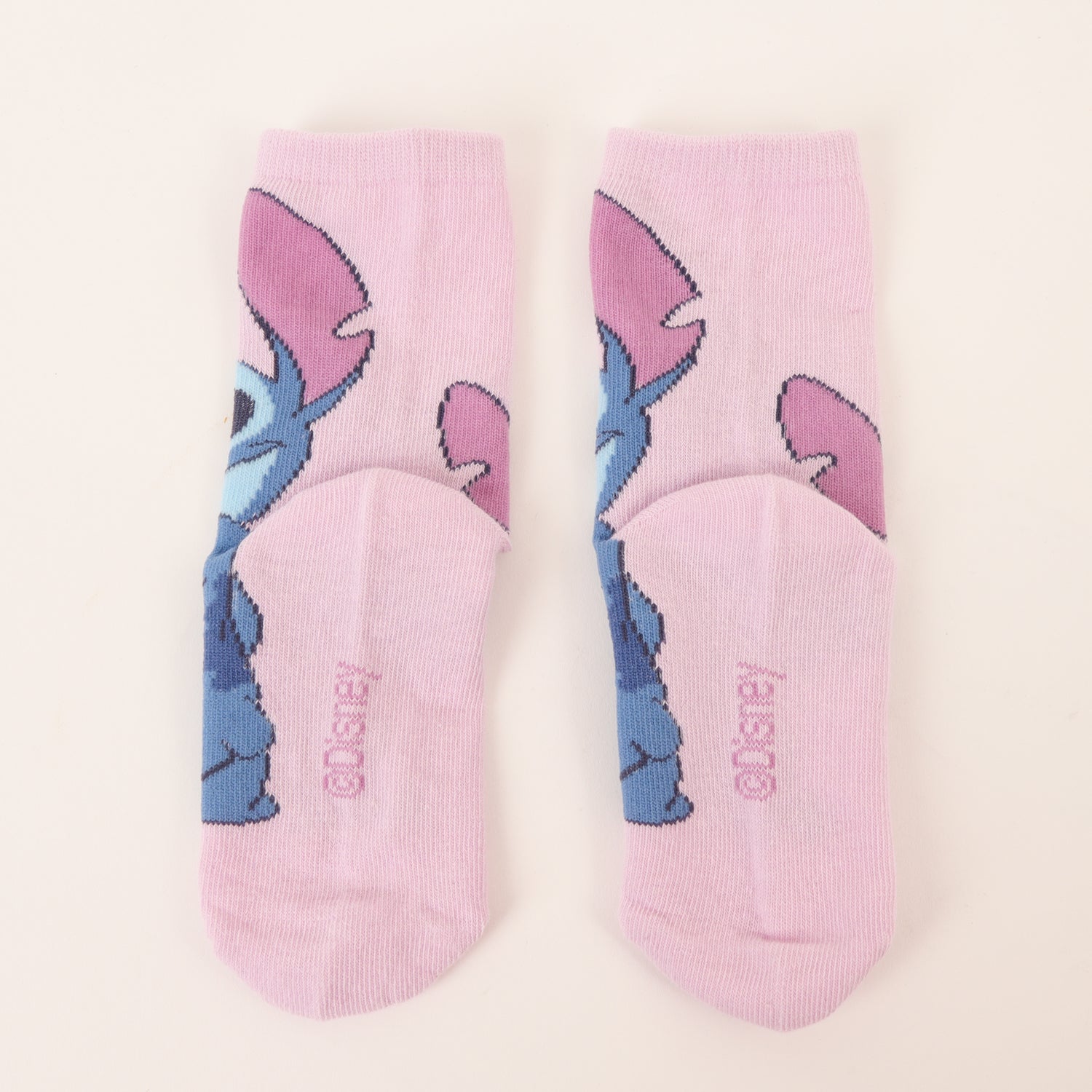 Tripack Calcetines Niña Rosado Varias Poses Stitch Disney