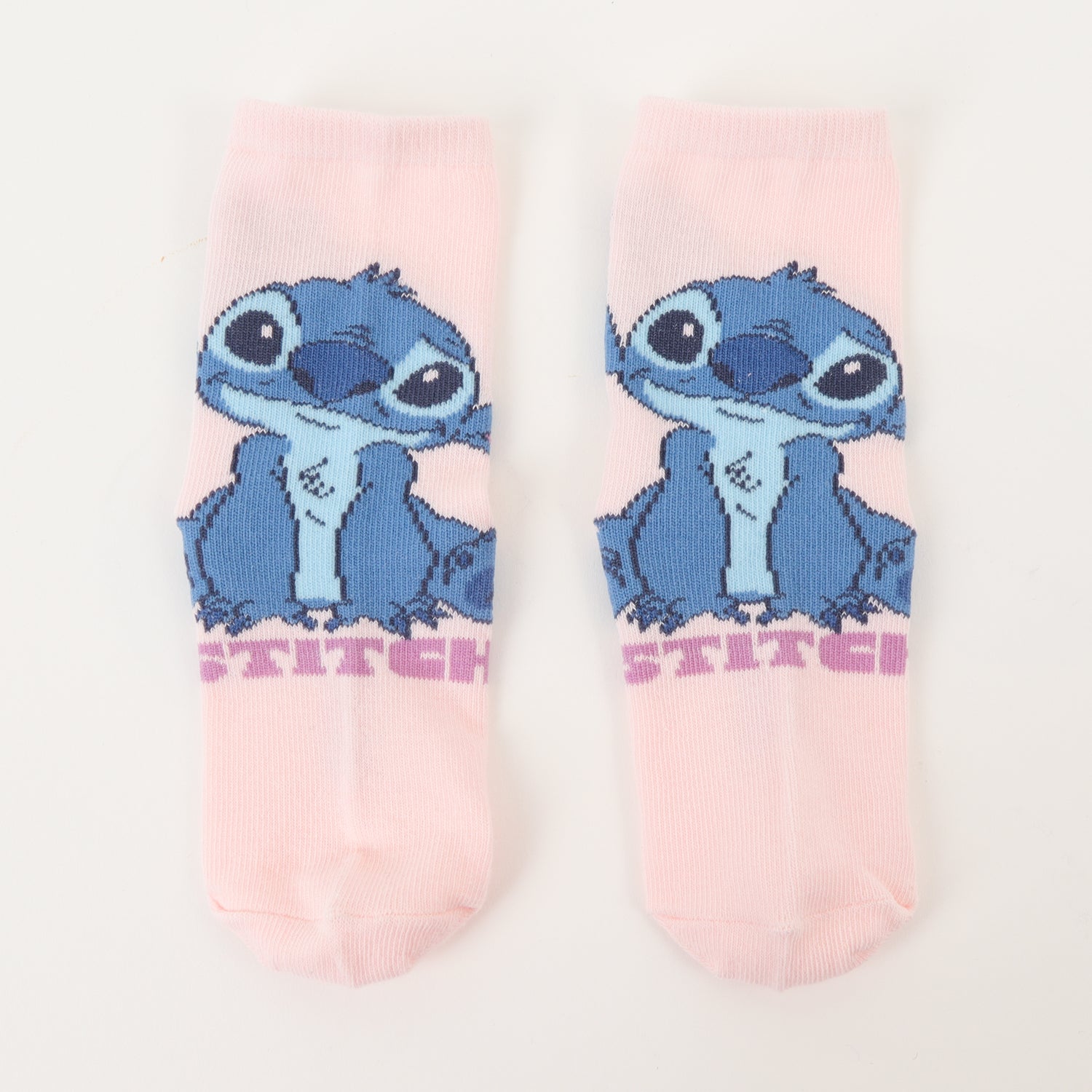 Tripack Calcetines Niña Rosado Varias Poses Stitch Disney