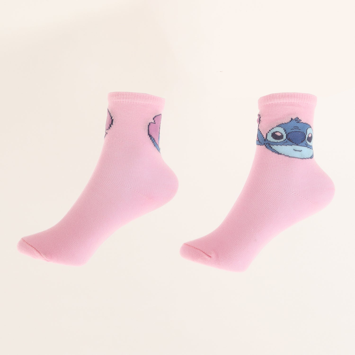 Tripack Calcetines Niña Rosado Varias Poses Stitch Disney