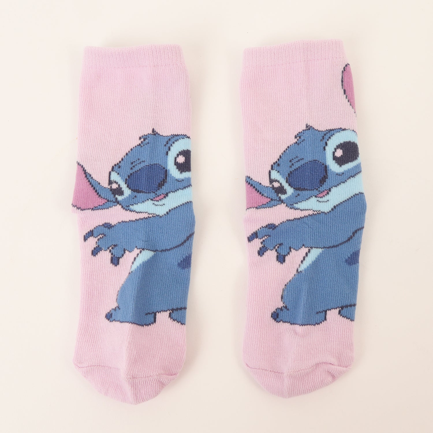 Tripack Calcetines Niña Rosado Varias Poses Stitch Disney