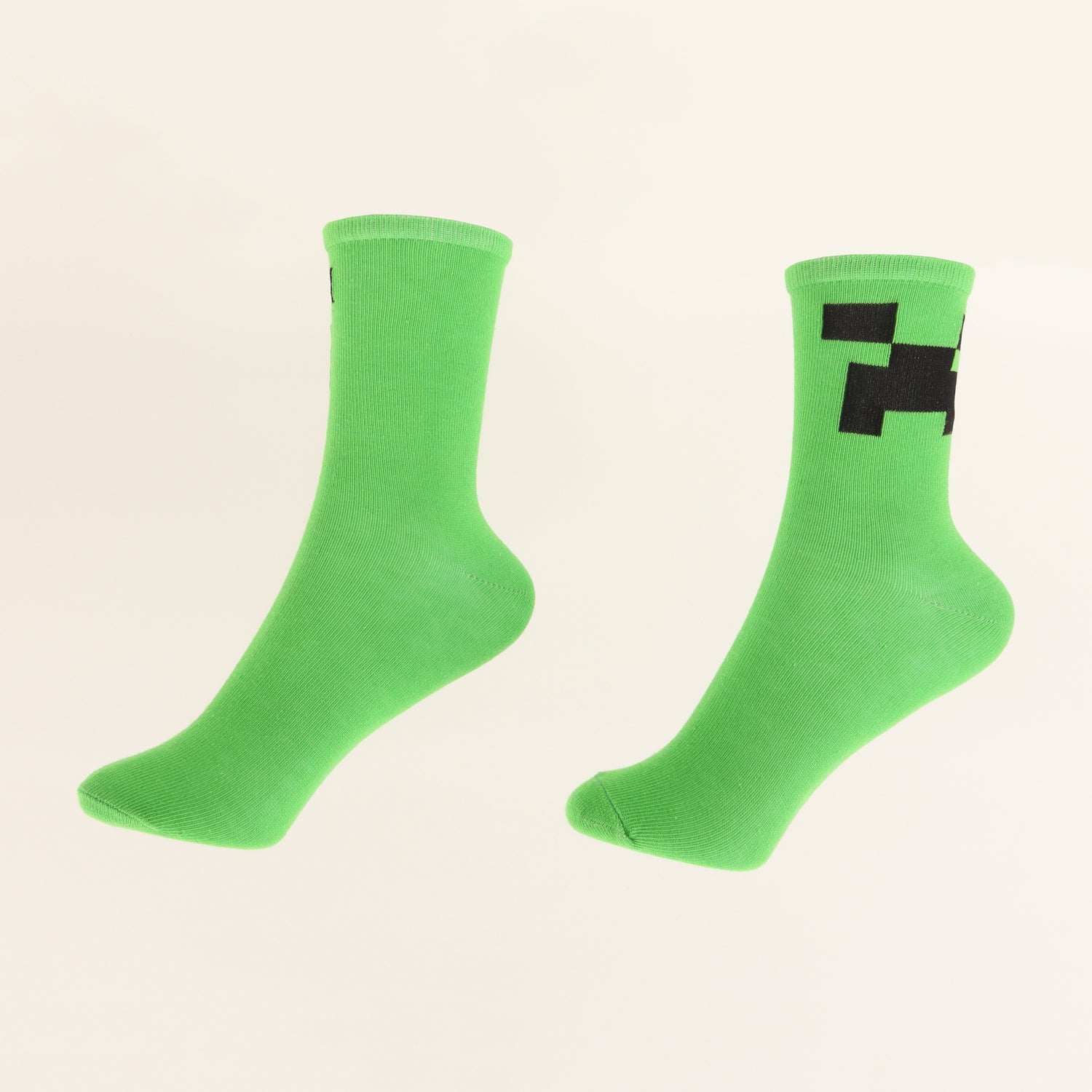 Tripack Calcetín Niño Verde Creeper Minecraft