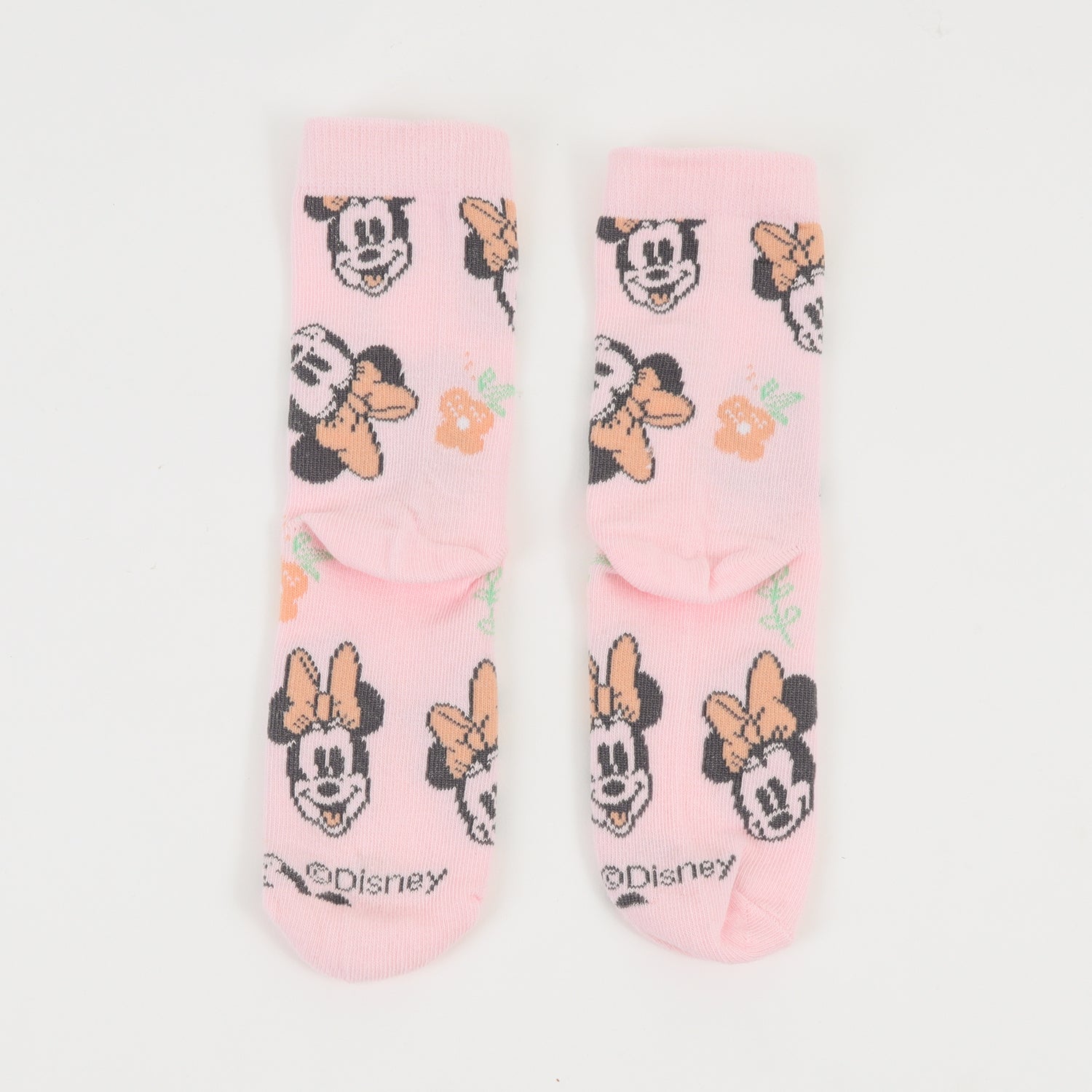 Tripack Calcetines Niña Rosado Flores Minnie Disney