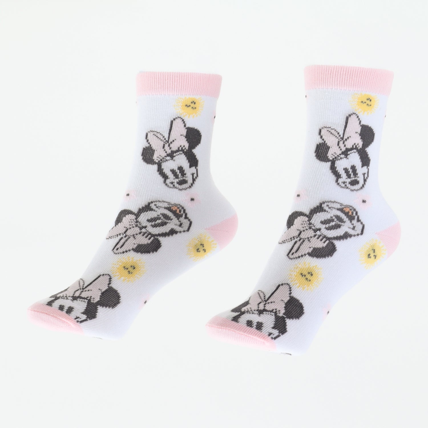 Tripack Calcetines Niña Rosado Flores Minnie Disney