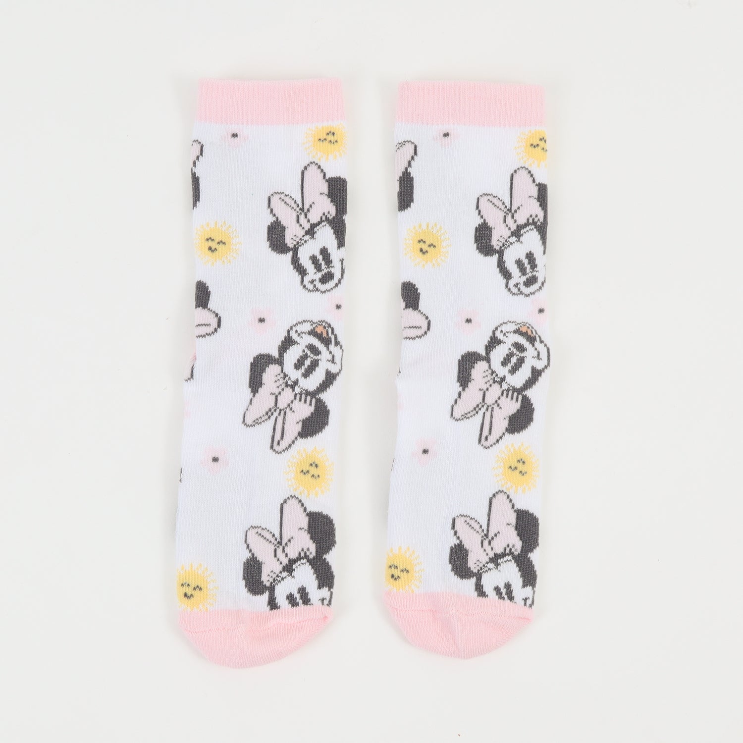Tripack Calcetines Niña Rosado Flores Minnie Disney
