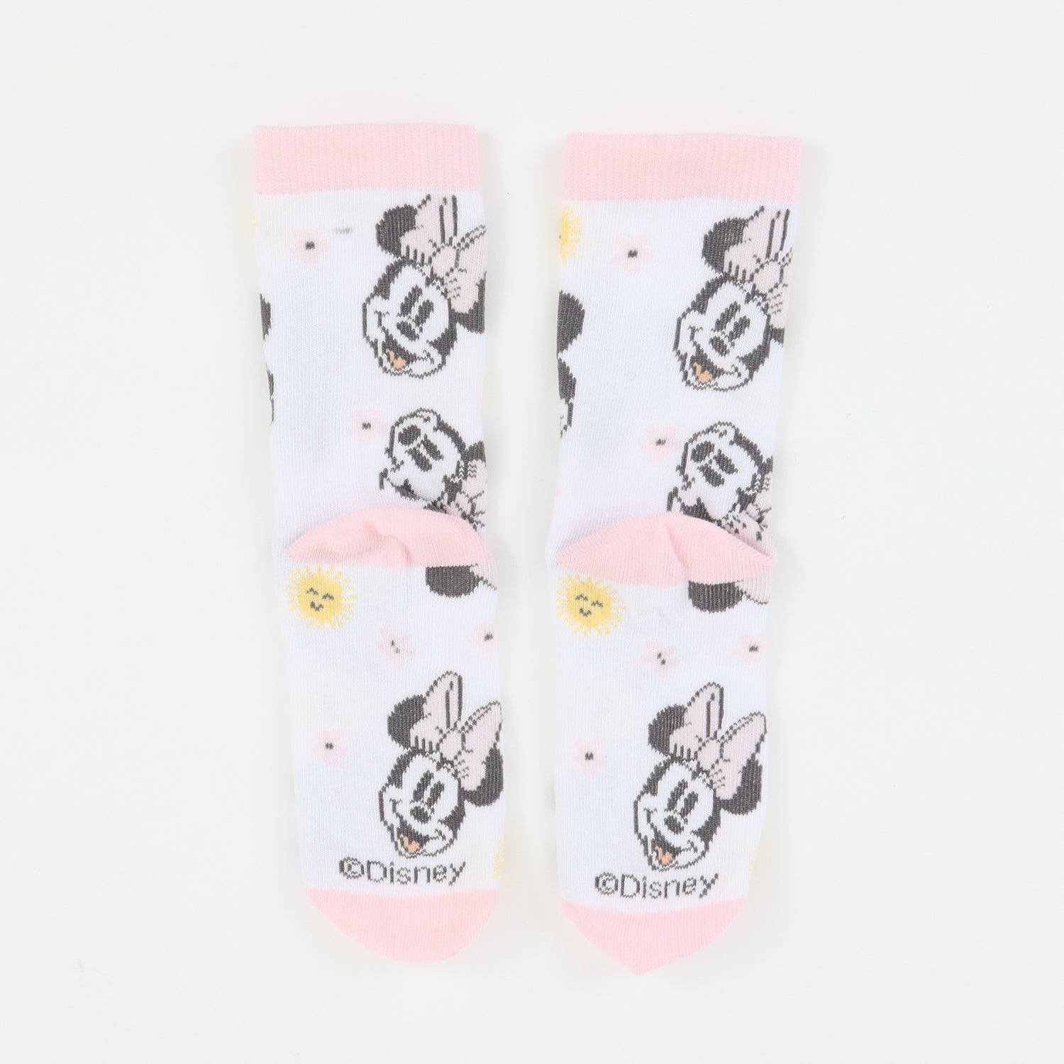 Tripack Calcetines Niña Rosado Flores Minnie Disney